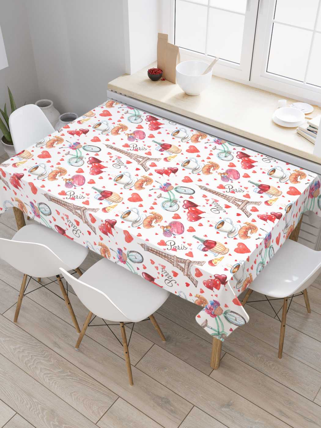 

Скатерть прямоугольная JoyArty "Романтика в Париже" из сатена, 120x145 см, Красный, Романтика в Париже
