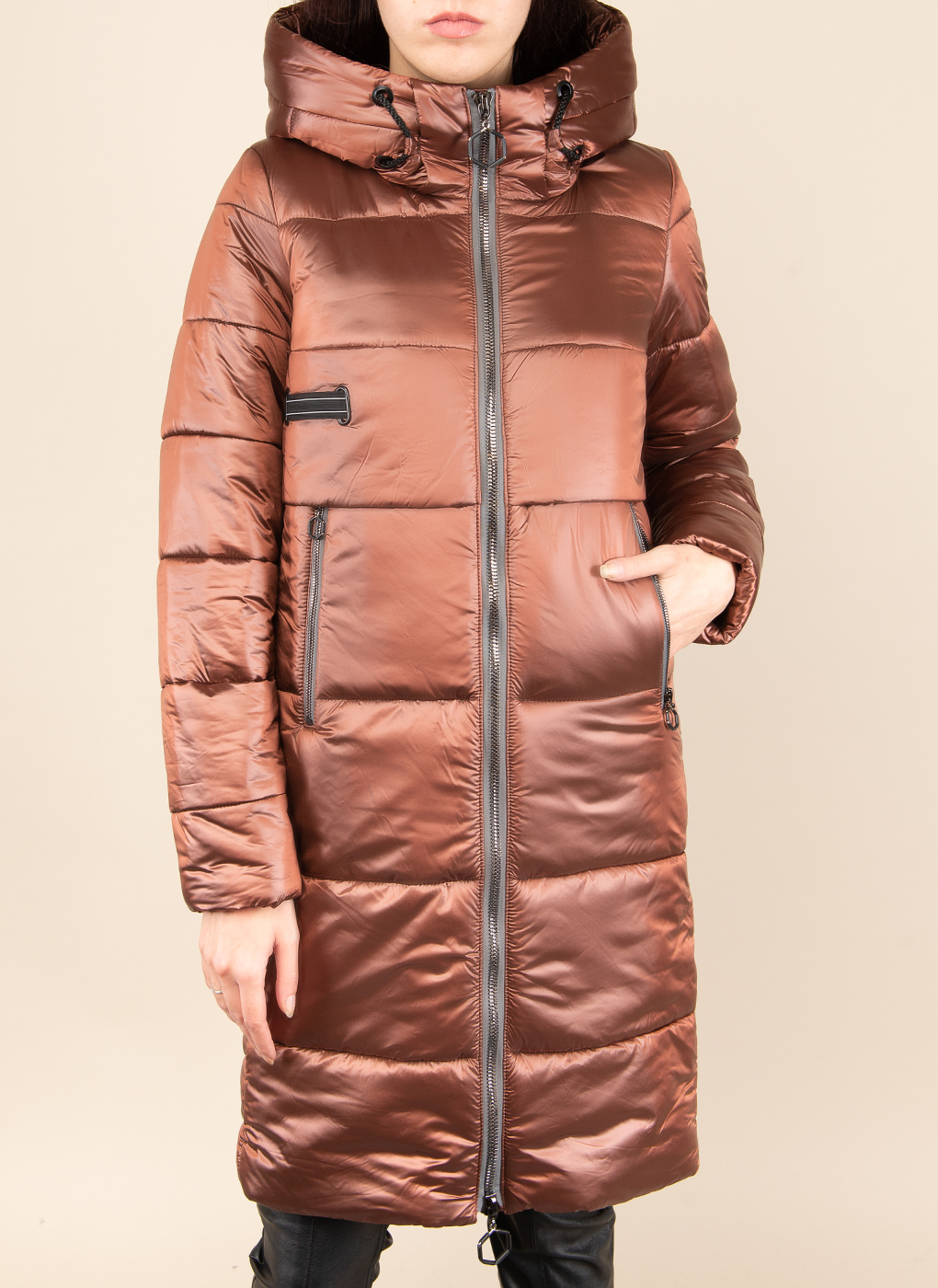 

Пальто женское ElectraStyle 44089 коричневое 40 RU, 44089