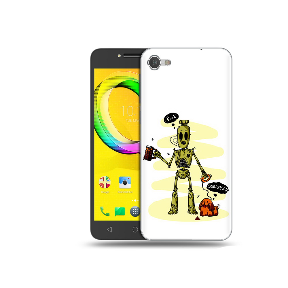 

Чехол MyPads Tocco для Alcatel A5 прикольный робот (PT67387.664.557), Прозрачный, Tocco