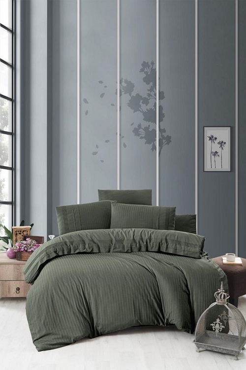 

Комплект постельного белья DO&CO "RANFORCE" жаккард 200*220 (50*70/4) GARSIA DARK, 11705-хаки