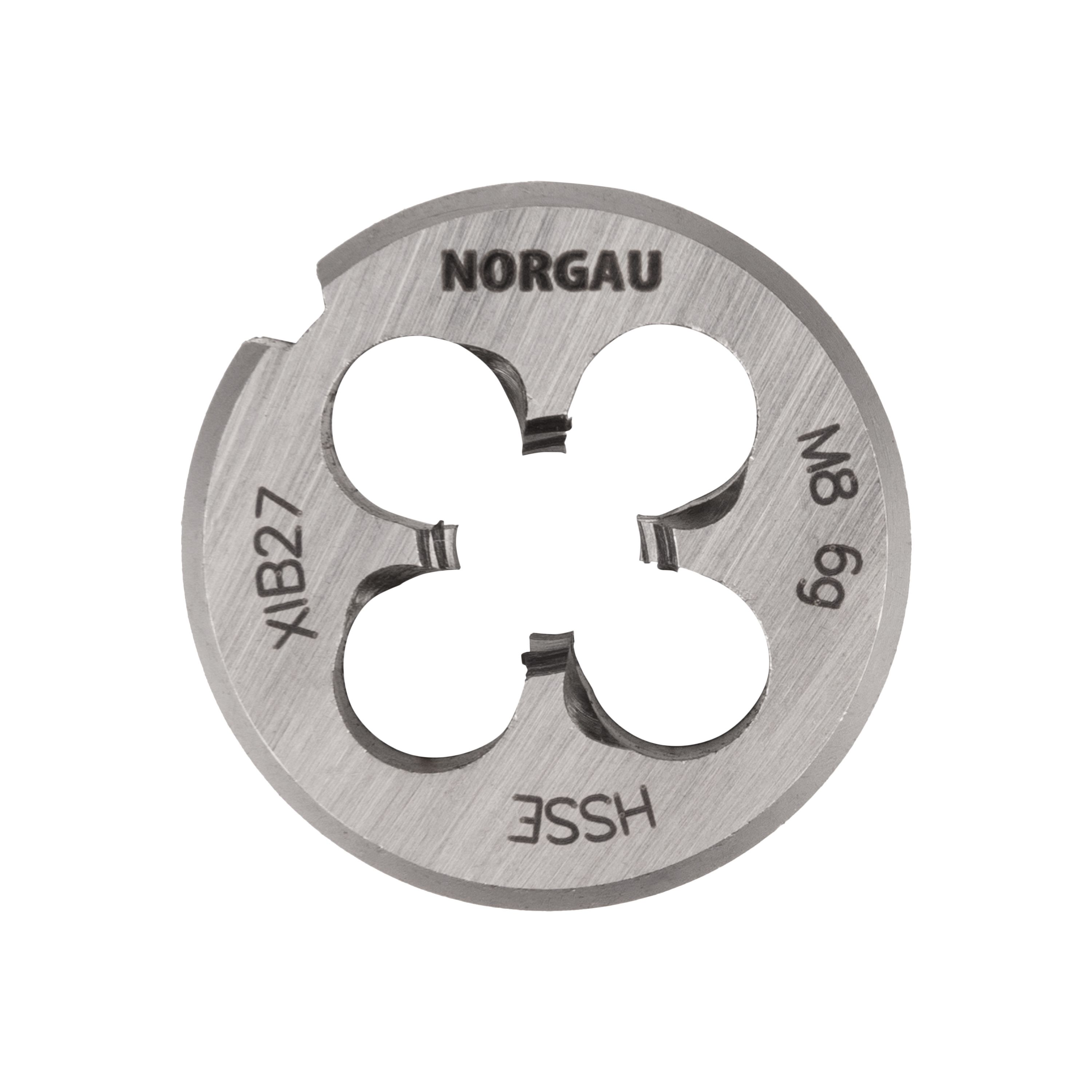 

Плашка NORGAU Industrial М8х1.25х25 мм, метрическая, угол 60°, по DIN223, HSS-Е, RHT-269-910