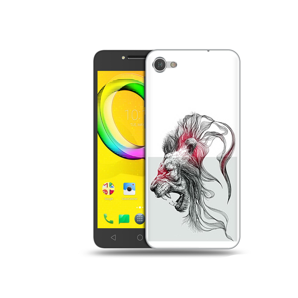 

Чехол MyPads Tocco для Alcatel A5 разъяренный лев (PT67387.664.576), Прозрачный, Tocco