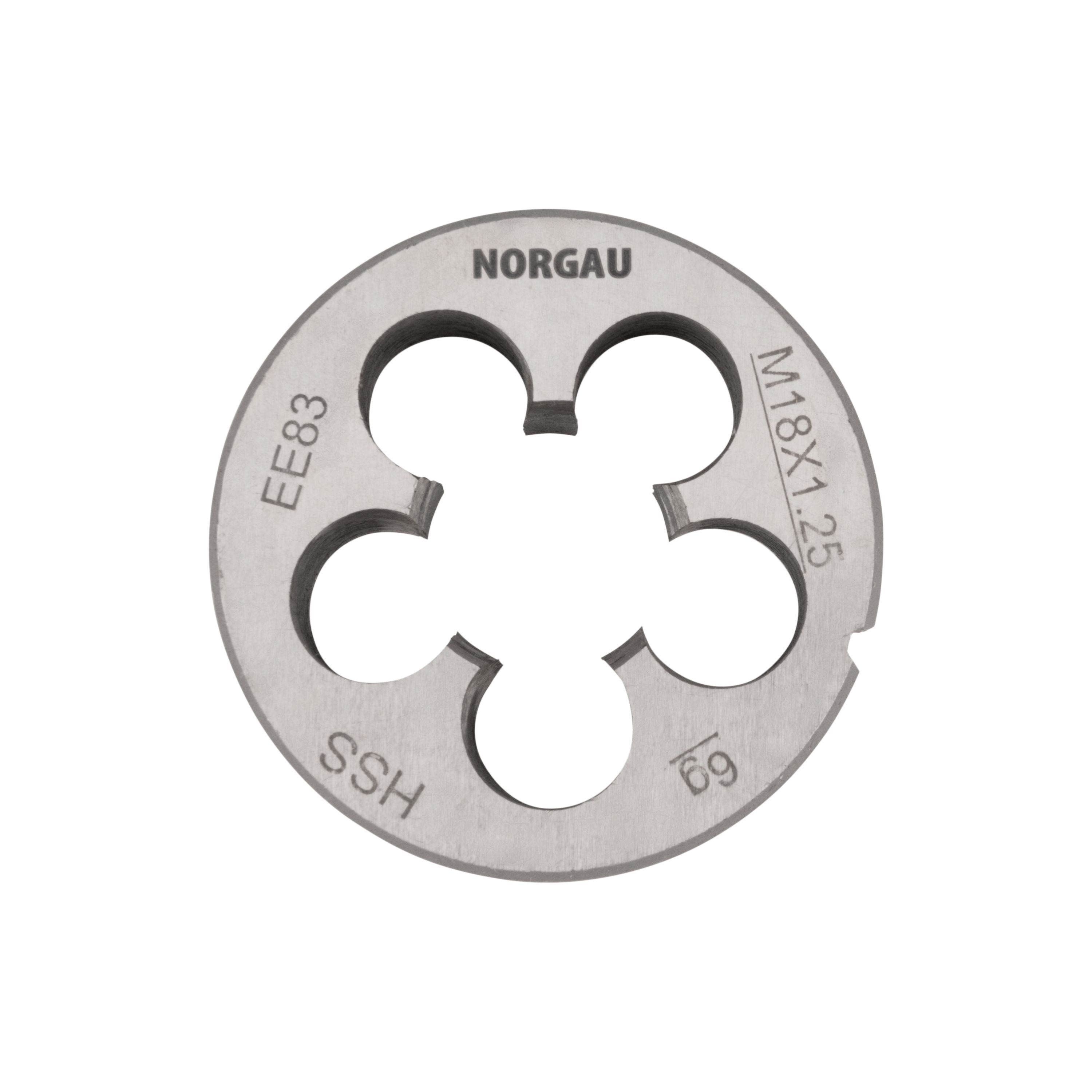 

Плашка NORGAU Industrial MF18x1.25х45 мм, метрическая, угол 60°, по DIN223, HSS, RHT-269-967