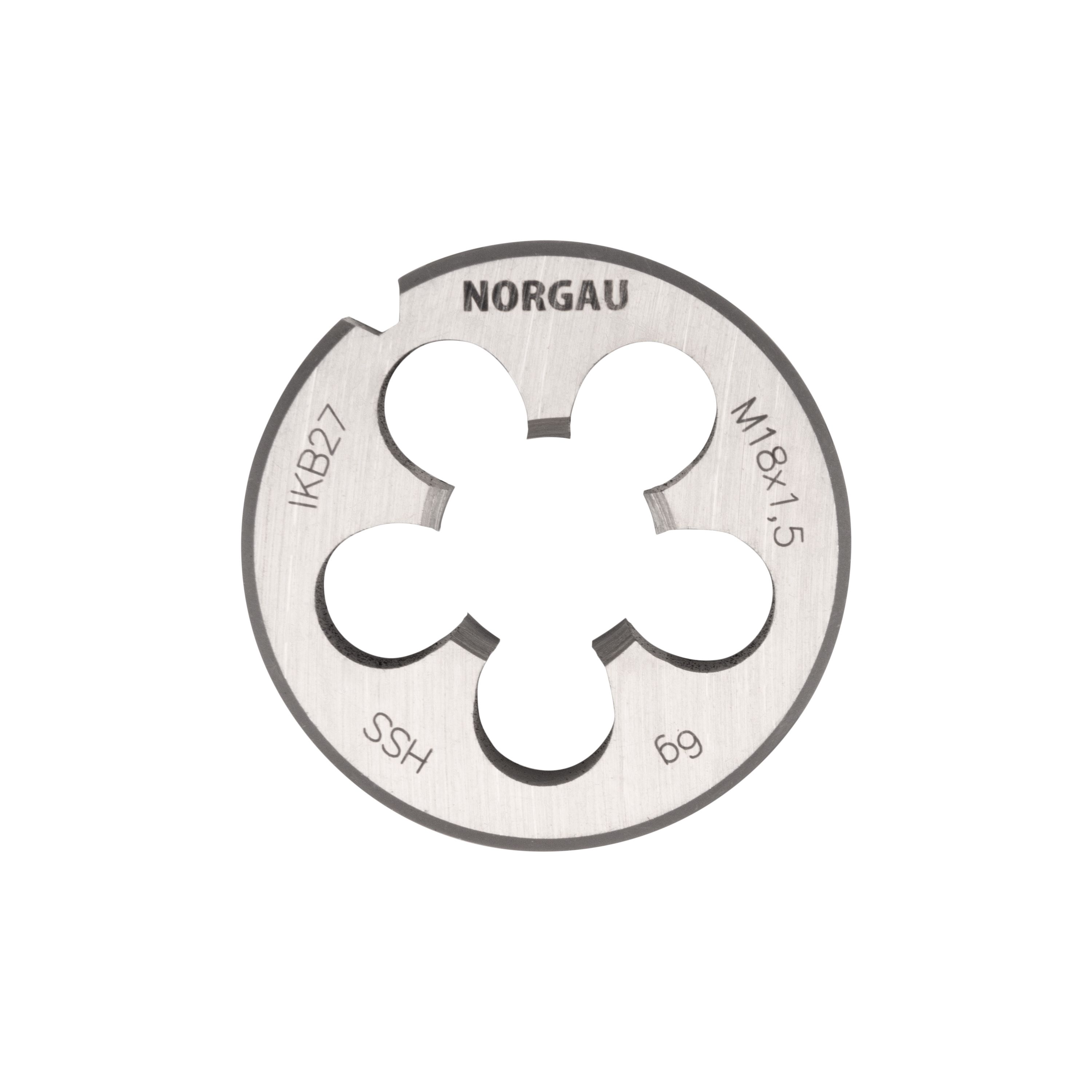 

Плашка NORGAU Industrial MF18x1.5х45 мм, метрическая, угол 60°, по DIN223, HSS, RHT-269-968
