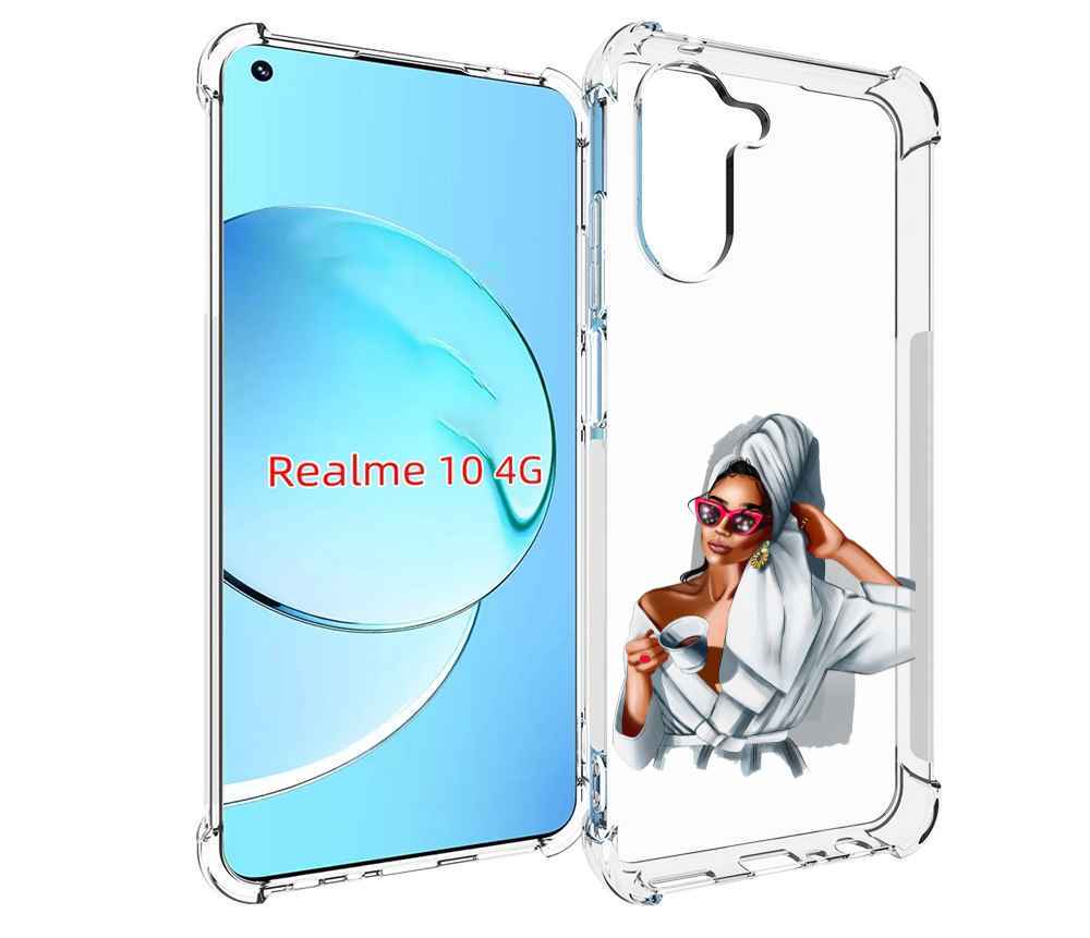 Чехол MyPads Девушка в белом халате женский для Realme 10