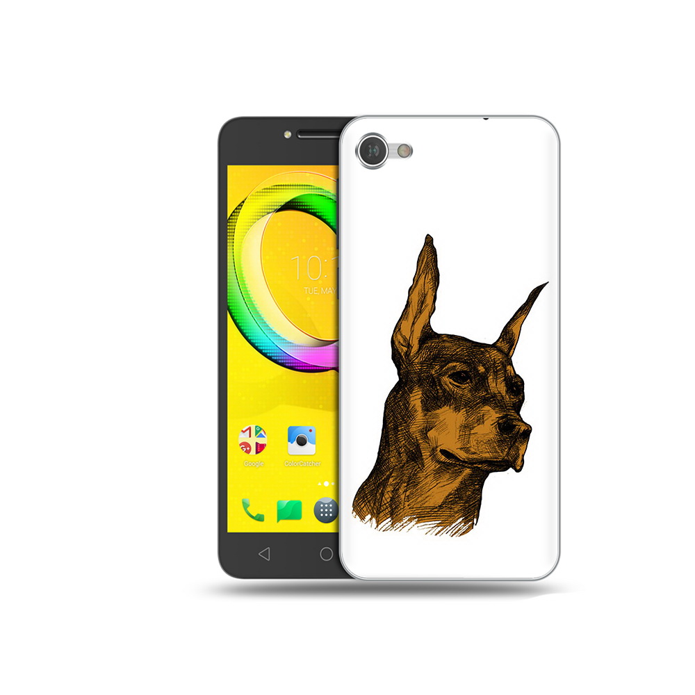 

Чехол MyPads Tocco для Alcatel A5 скетч доберман (PT67387.664.605), Прозрачный, Tocco