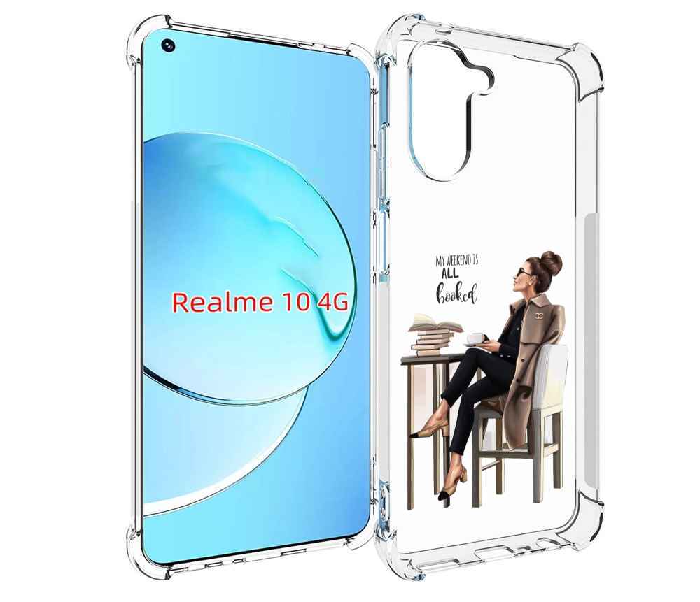 

Чехол MyPads Девушка-в-кофейне для Realme 10, Прозрачный, Tocco