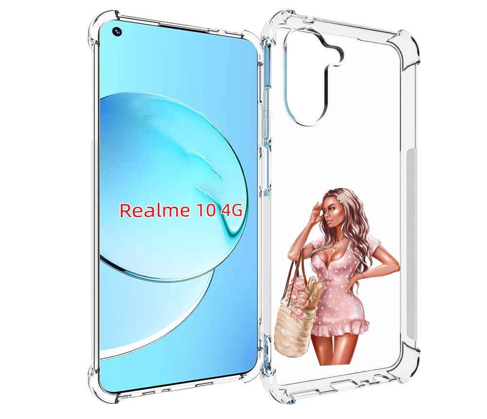 

Чехол MyPads Девушка-в-мини-платье женский для Realme 10, Прозрачный, Tocco
