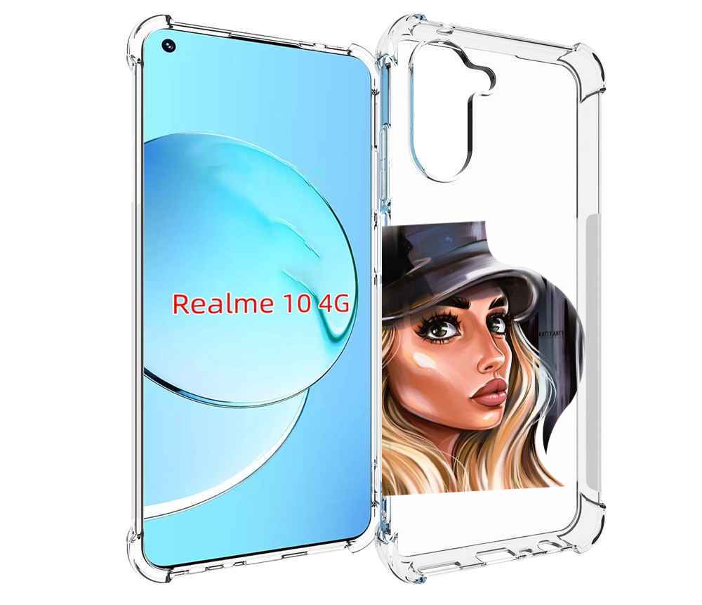 Чехол MyPads Девушка-в-шляпе женский для Realme 10