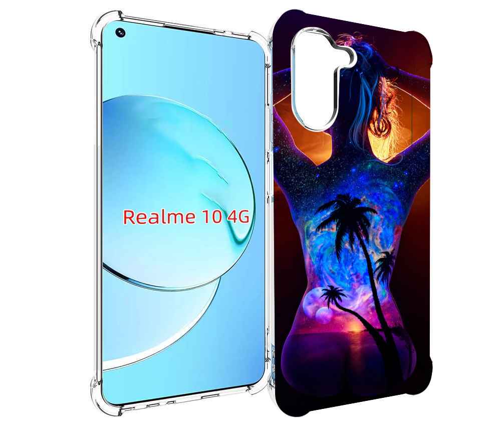 

Чехол MyPads Девушка-и-пальмы женский для Realme 10, Прозрачный, Tocco