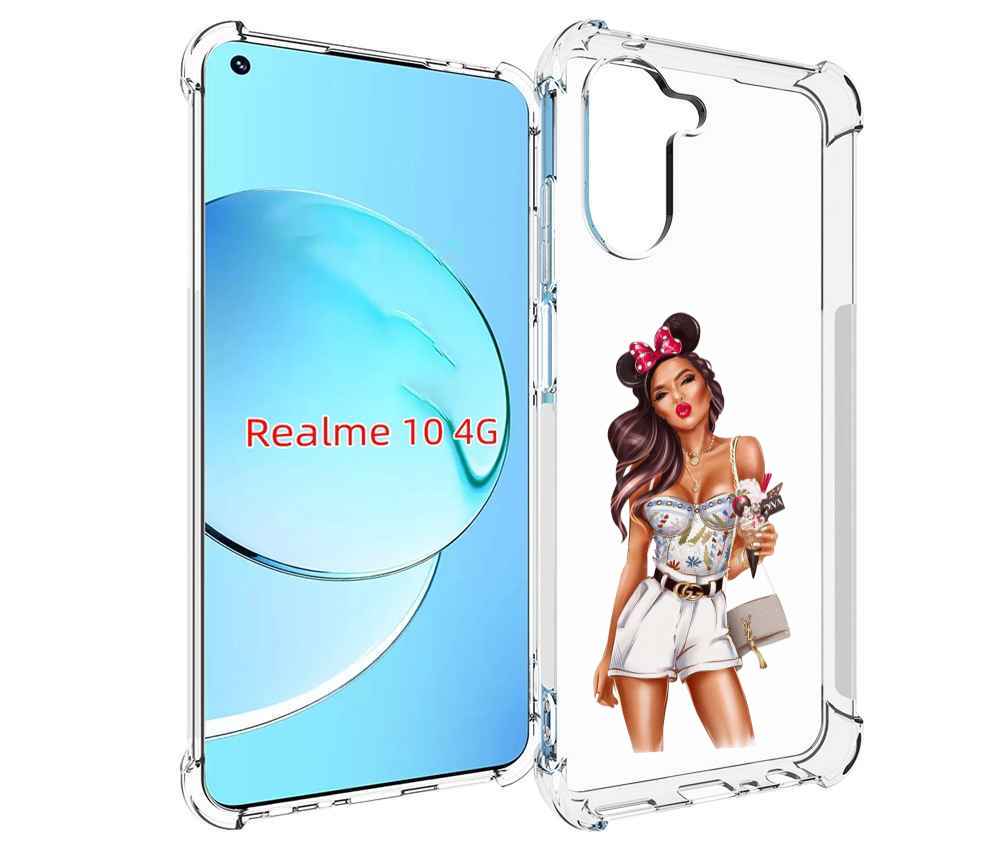 

Чехол MyPads Девушка-микки для Realme 10, Прозрачный, Tocco