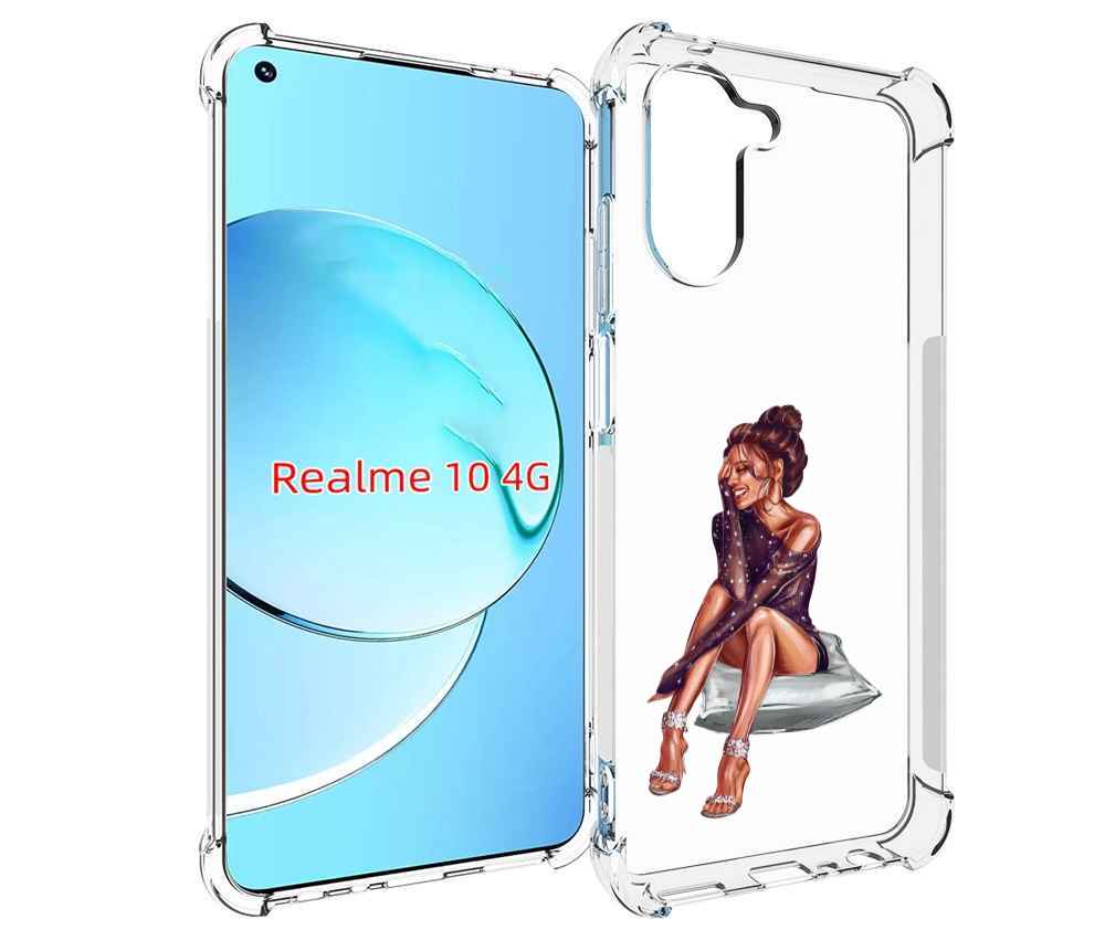 

Чехол MyPads Девушка-на-подушке женский для Realme 10, Прозрачный, Tocco