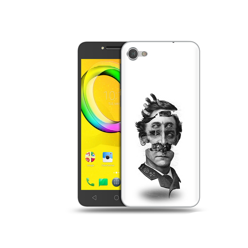 

Чехол MyPads Tocco для Alcatel A5 страшное лицо абстракция (PT67387.664.628), Прозрачный, Tocco