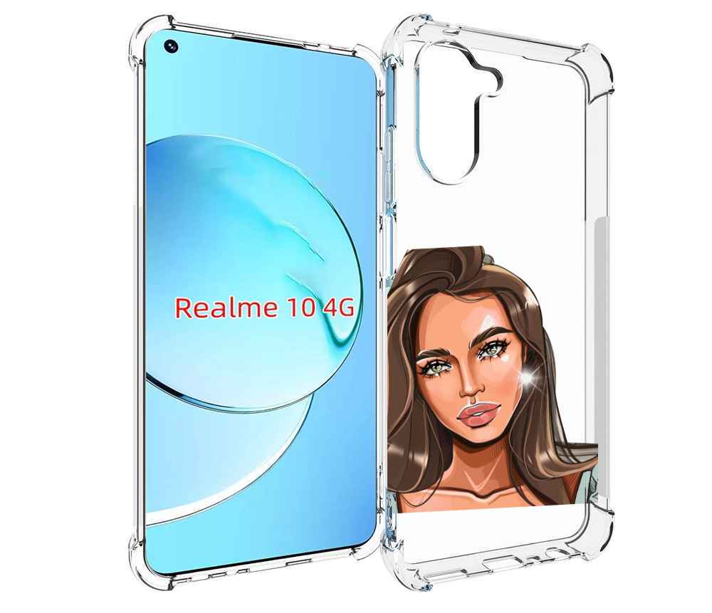 

Чехол MyPads Девушка-с-зелеными-глазами для Realme 10, Прозрачный, Tocco