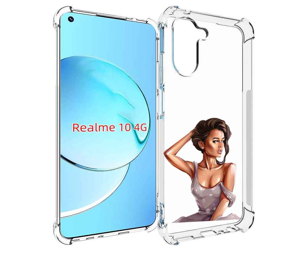 

Чехол MyPads Девушка-с-прической женский для Realme 10, Прозрачный, Tocco