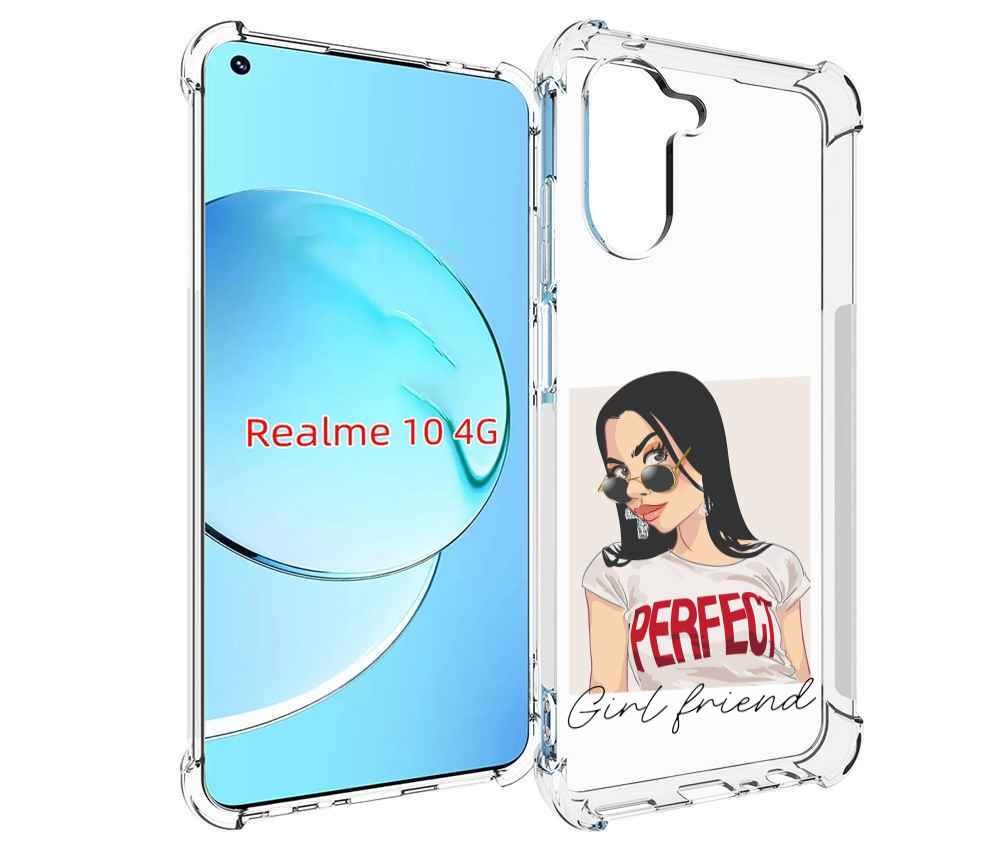 

Чехол MyPads Девушка-с-сережками женский для Realme 10, Прозрачный, Tocco