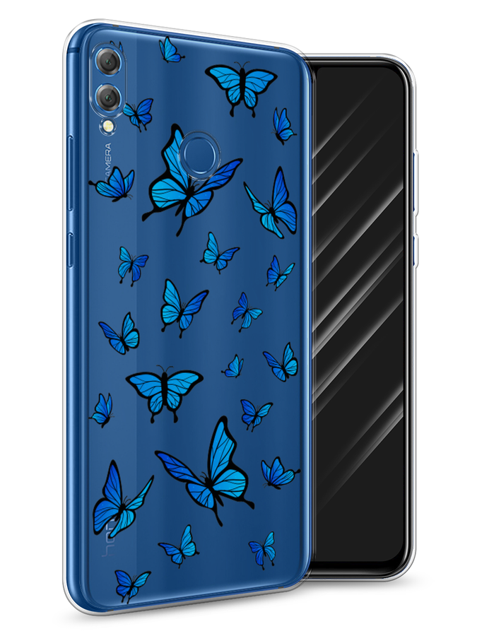 

Чехол Awog на Honor 8X "Синие бабочки", Синий;белый, 66750-1