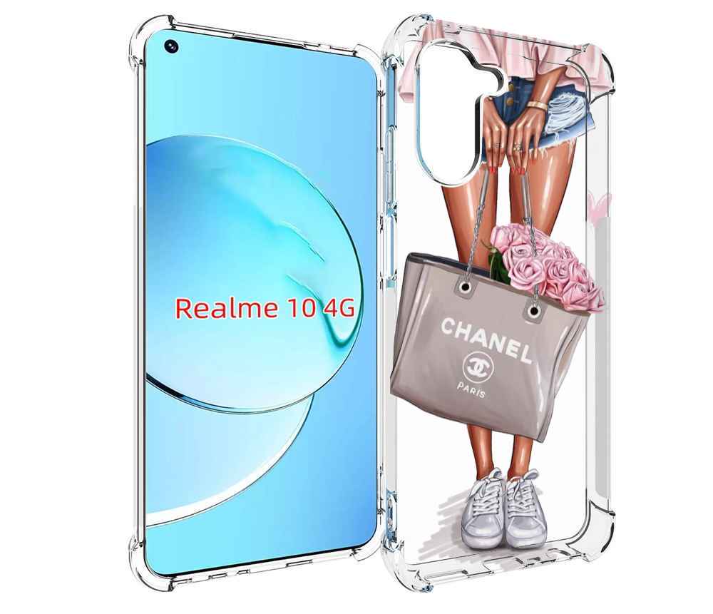 Чехол MyPads Девушка-с-сумкой женский для Realme 10