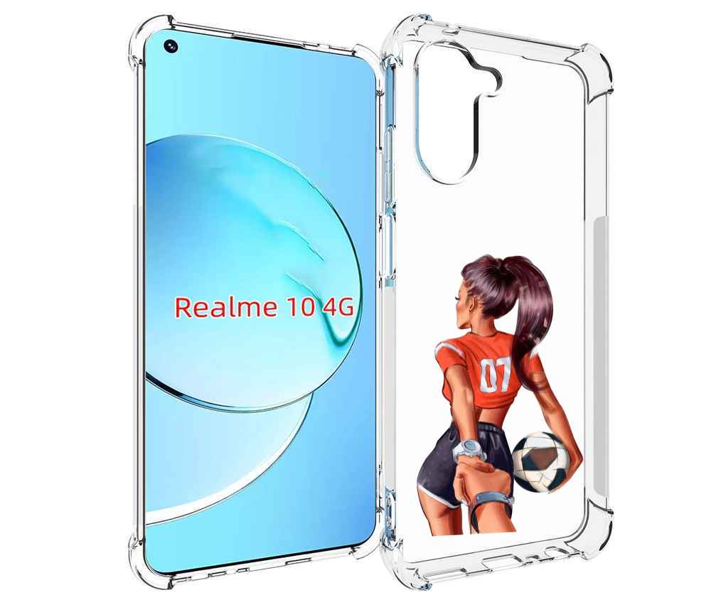 

Чехол MyPads Девушка-футболистка женский для Realme 10, Прозрачный, Tocco