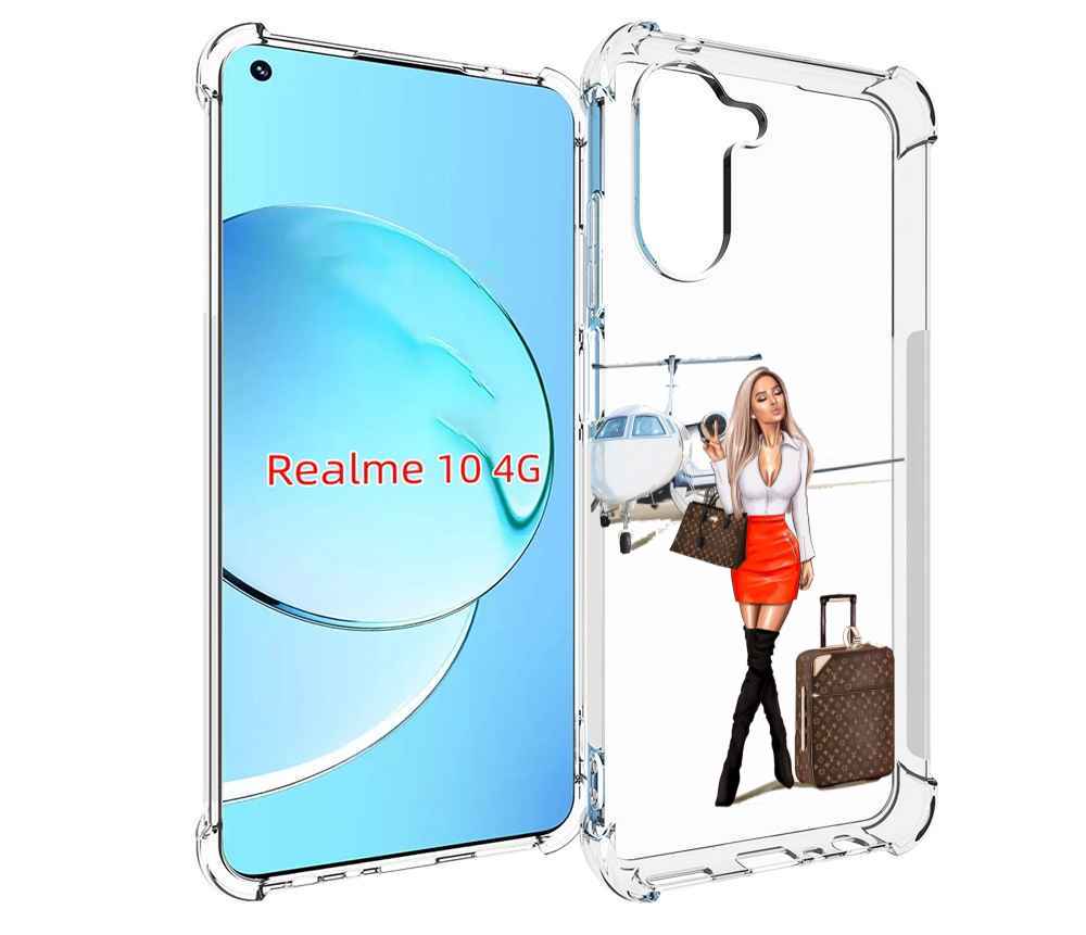 

Чехол MyPads Деловая-девушка женский для Realme 10, Прозрачный, Tocco