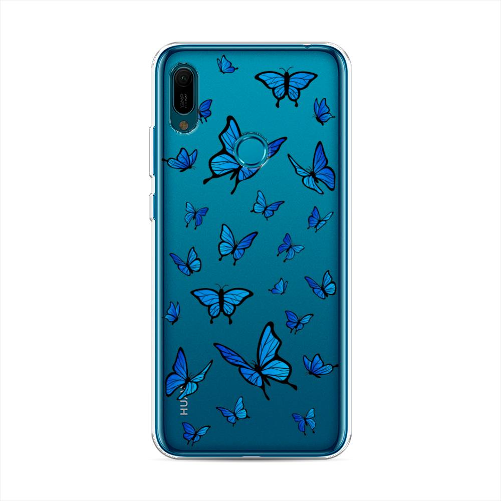

Чехол Awog на Huawei Y6 2019 "Синие бабочки", Синий;белый, 68650-1
