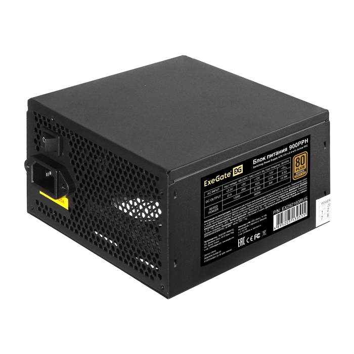 

Блок питания EXEGATE 80 PLUS Bronze 900PPH-OEM, Черный