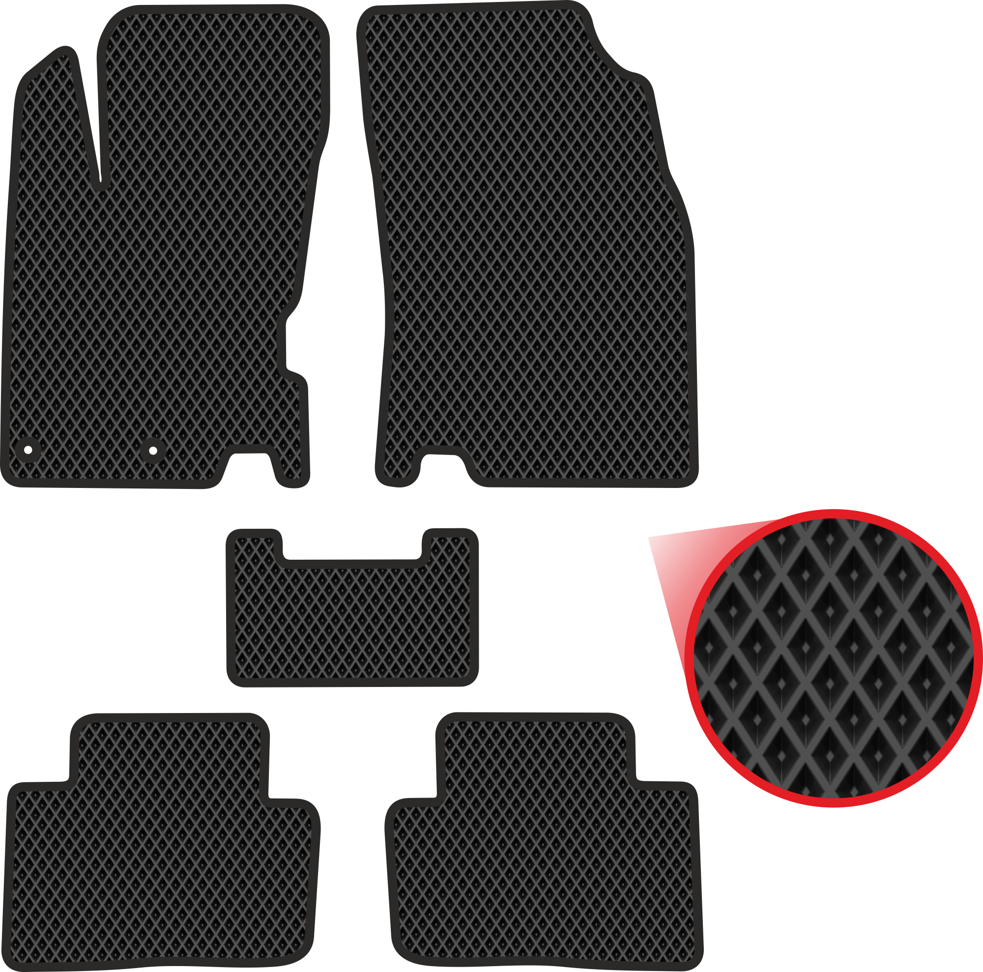 

Комплект ковриков в салон Kupi-Kovrik EVA Nissan Qashqai II англ.сборка (2013-2016) чёрные