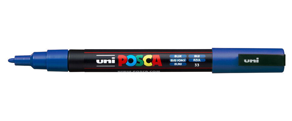 Маркер Uni POSCA PC-3M 0,9-1,3мм овальный  (синий (blue) 33)