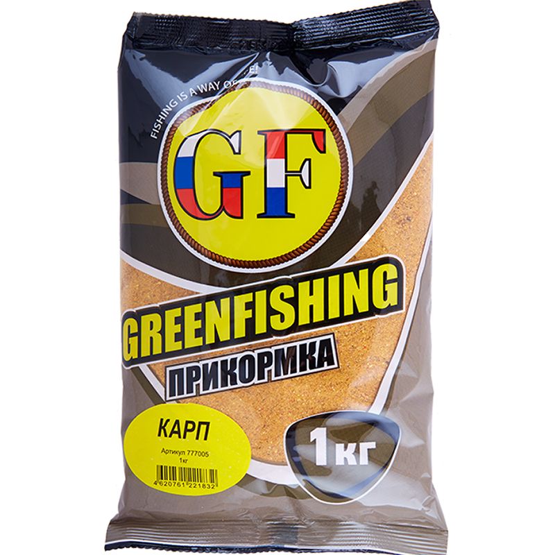 

Прикормка натуральная GreenFishing GF, Карп, 1 кг, GF