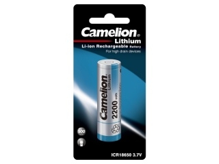 Camelion  ICR18650  2200 mah (ICR18650F-22BP1, аккумулятор, 3.7 V, Li-Ion/ LiCoO2)