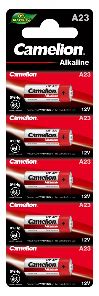 Набор из 5 шт, Батарейка Camelion LR23A BL-5 Mercury Free (A23-BP5, батарейка,12В)