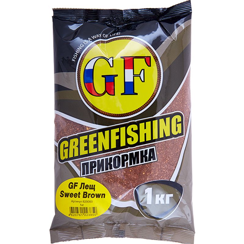 

Прикормка натуральная GreenFishing GF, Лещ Sweet Brown, 1 кг, GF