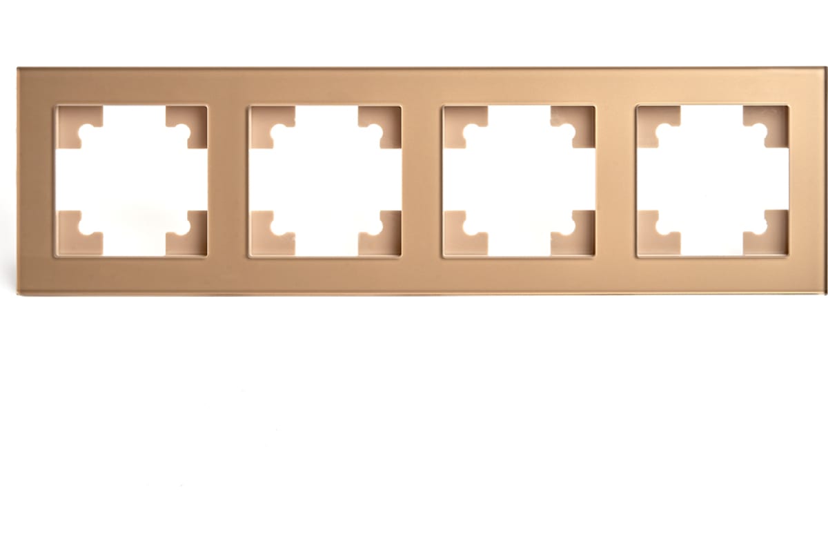 Рамка горизонтальная 4-местная Stekker GFR00-7004-08, серия Катрин, золото (49038) горизонтальная двухместная рамка stekker