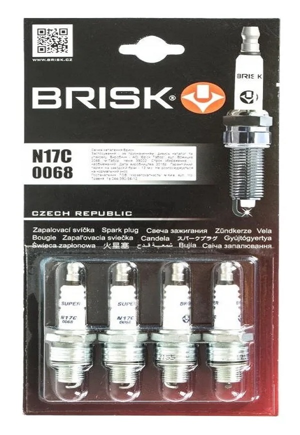 фото Brisk 'n17cj свеча зажигания компл. (4шт) для а/м газ-31029 super brisk n17c-j 1шт