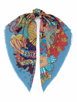 Платок женский ELEGANZZA 01-00039391 оранжевый, 110х110 см