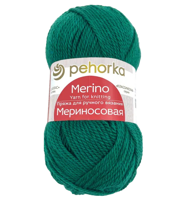 

Пряжа Пехорка Мериносовая (511), зеленка, 5 шт. по 100 г, Зеленый