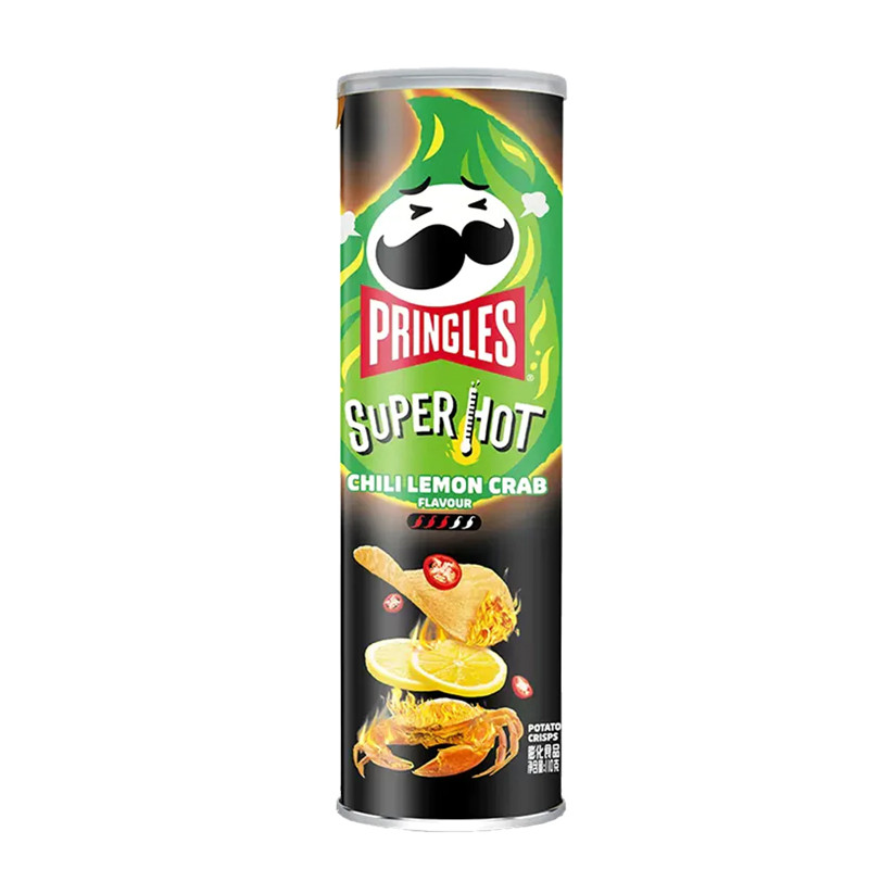 Чипсы Pringles со вкусом лимона и краба, острые, 110 г