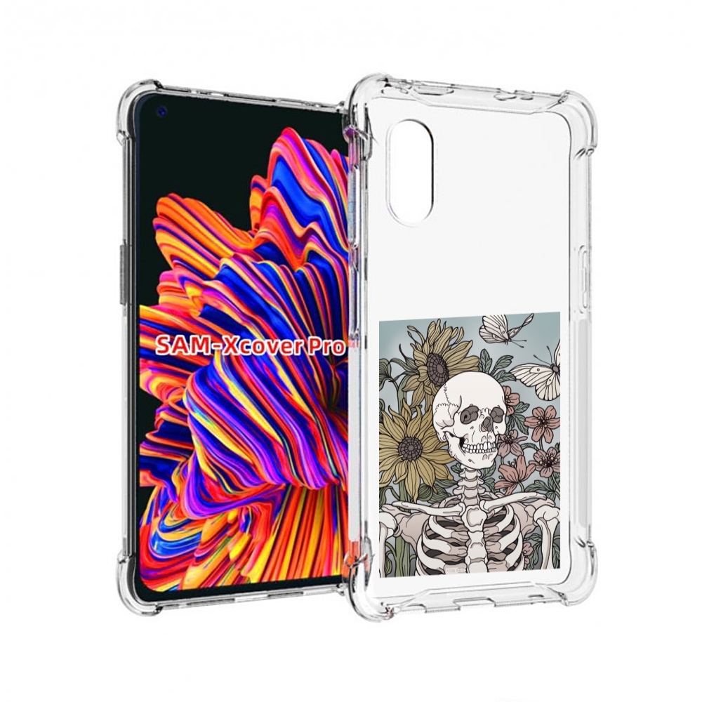 

Чехол MyPads скелетик с подсолнухами для Samsung Galaxy Xcover Pro 1, Прозрачный, Tocco