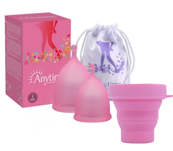 Набор из двух менструальных чаш размеров L и S и стерилизатора Розовый