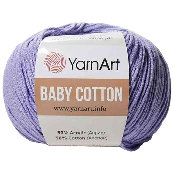 

Пряжа YarnArt Baby cotton (418), лаванда, 5 шт. по 50 г