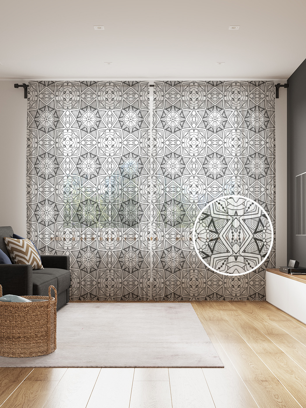 

Фототюль JoyArty "Текстура кружева", 145x265см (2 полотна со шторной лентой + 50 крючков), Текстура кружева