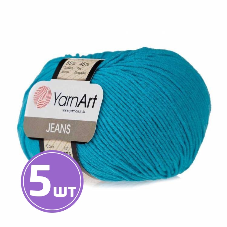

Пряжа YarnArt Jeans (55), бирюзово-голубой, 5 шт. по 50 г