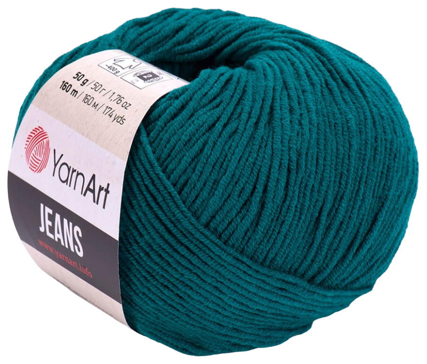 

Пряжа YarnArt Jeans (63), изумрудный, 5 шт. по 50 г, Зеленый