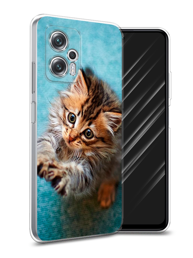 

Чехол Awog на Poco X4 GT/Redmi Note 11T Pro/11T Pro Plus "Котенок просит есть", Разноцветный, 315250-2