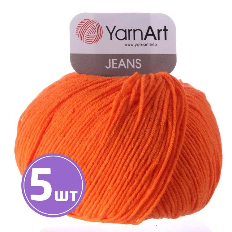 

Пряжа YarnArt Jeans (77), ярко-оранжевый, 5 шт. по 50 г