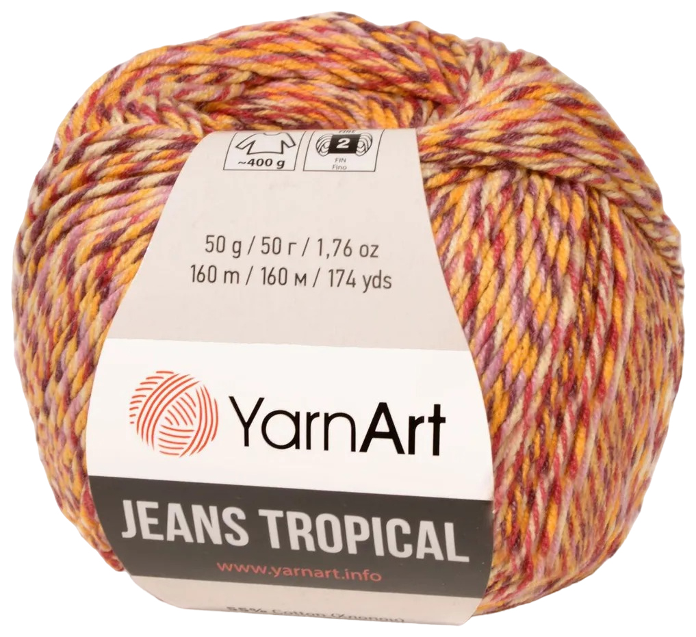 

Пряжа YarnArt Jeans Tropical (613), мулине, 5 шт. по 50 г, Оранжевый