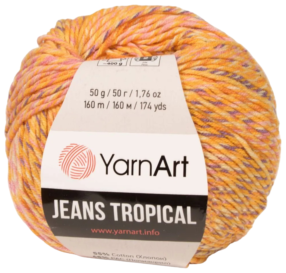 

Пряжа YarnArt Jeans Tropical (617), мулине, 5 шт. по 50 г, Оранжевый