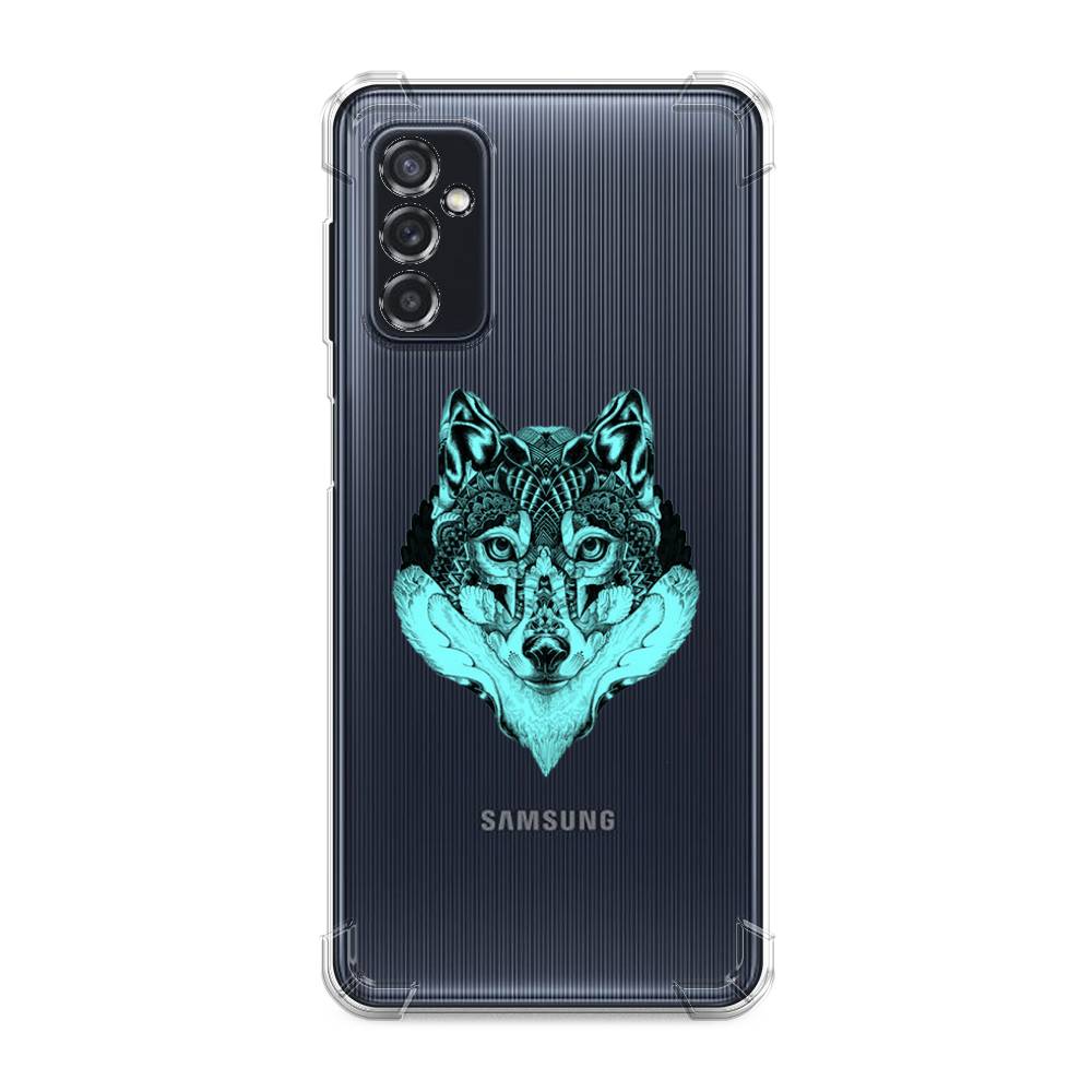 фото Противоударный силиконовый чехол "бирюзовый волк" на samsung galaxy m52 awog