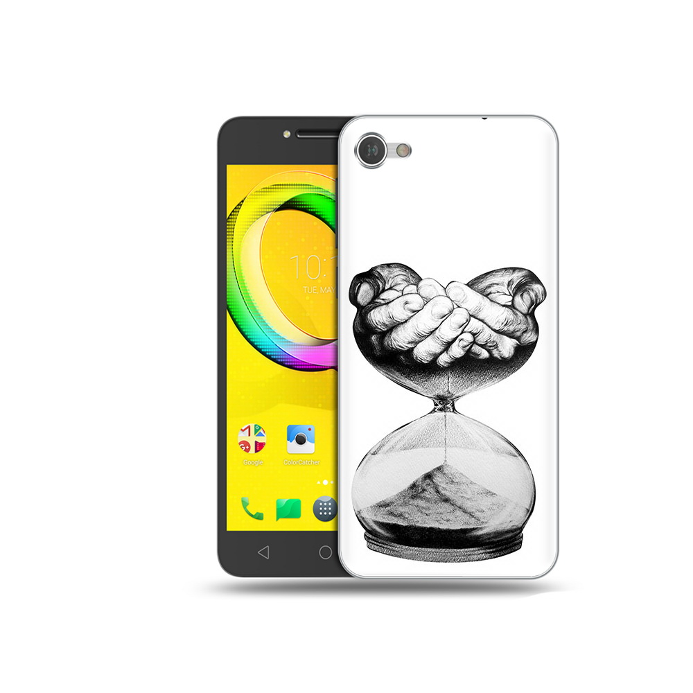 Чехол MyPads Tocco для Alcatel A5 часы жизни черно белый (PT67387.664.669)