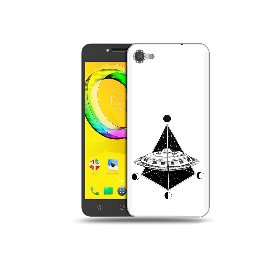 

Чехол MyPads Tocco для Alcatel A5 черно белая летающая тарелка (PT67387.664.679), Прозрачный, Tocco